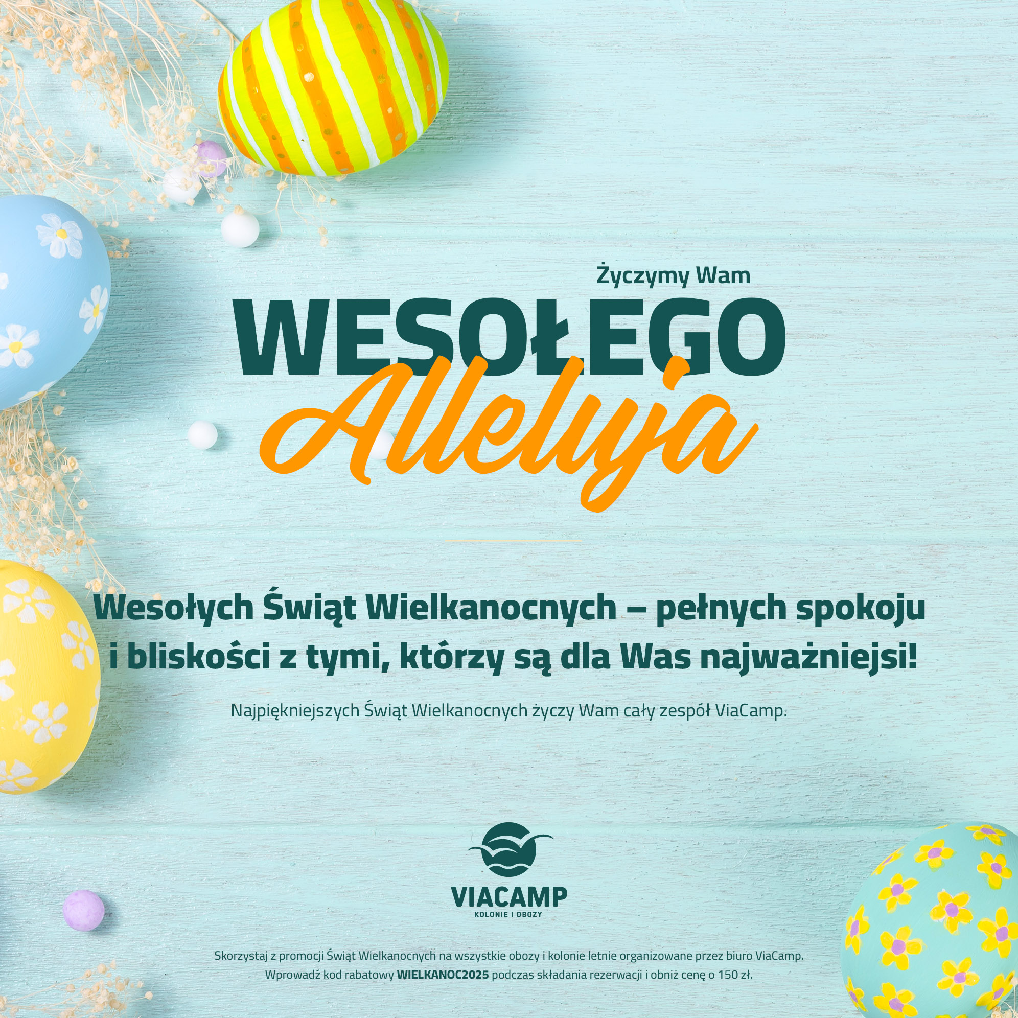 Wielkanocny kod rabatowy do wykorzystania na kolonie i obozy letnie ViaCamp - promocja