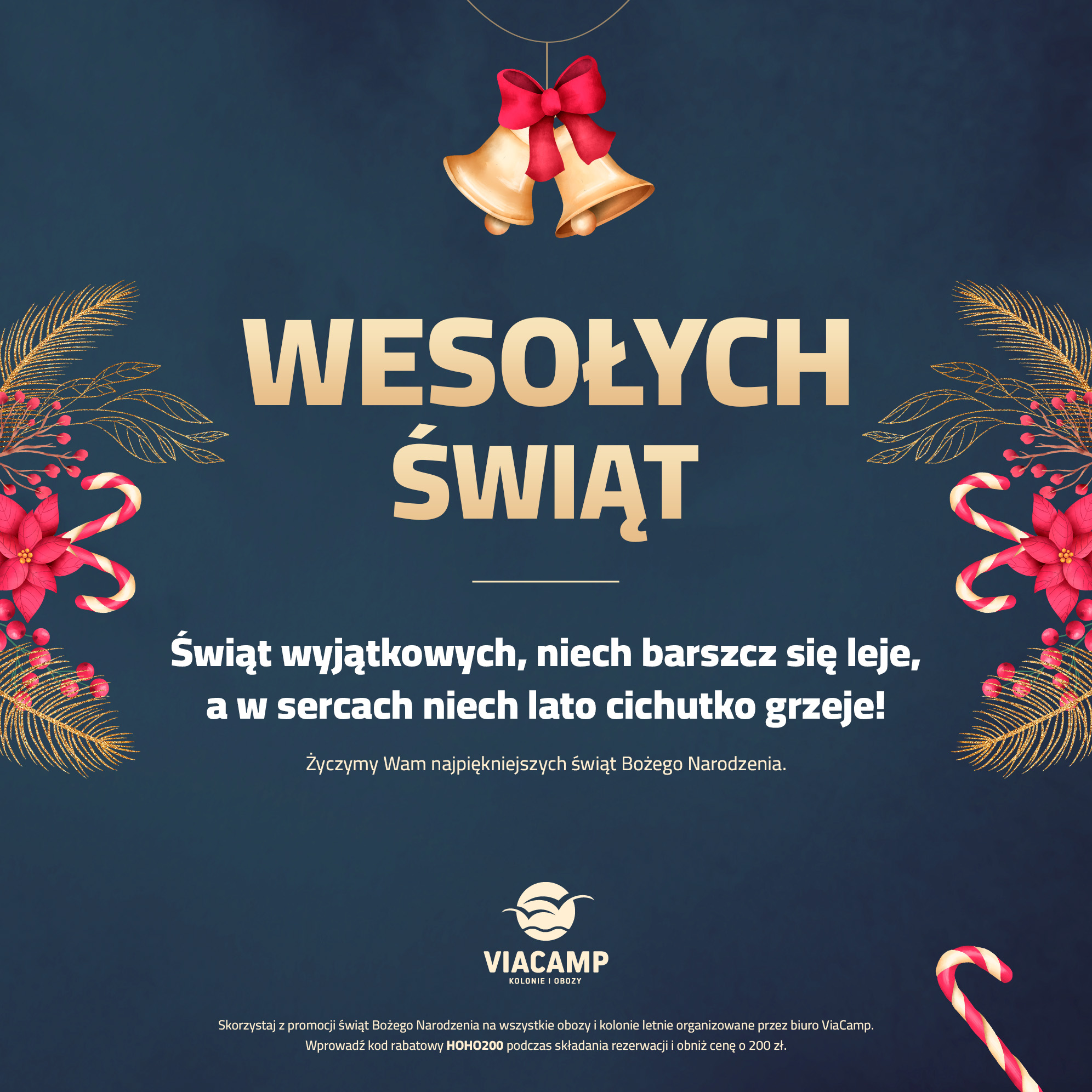 Kod rabatowy do wykorzystania na kolonie i obozy letnie ViaCamp - Świąteczna promocja